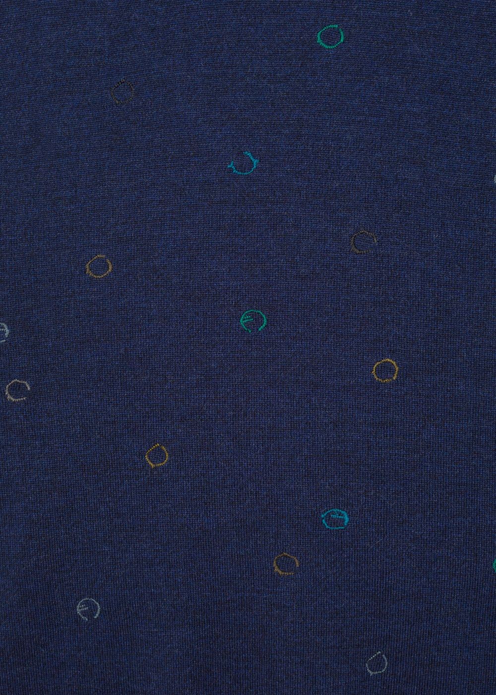 Paul Smith Men's Navy Merino Wool Embroidered-Spot Sweater