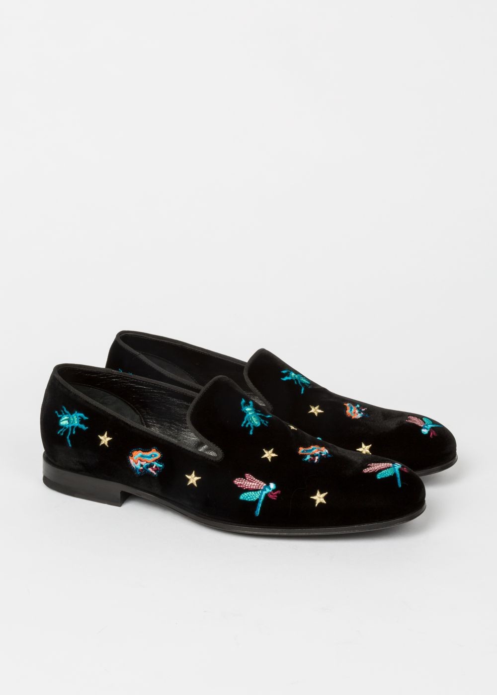 Paul Smith Mens's 'dreamer' Embroidered 'rudyard' Velvet Loafers Shoes