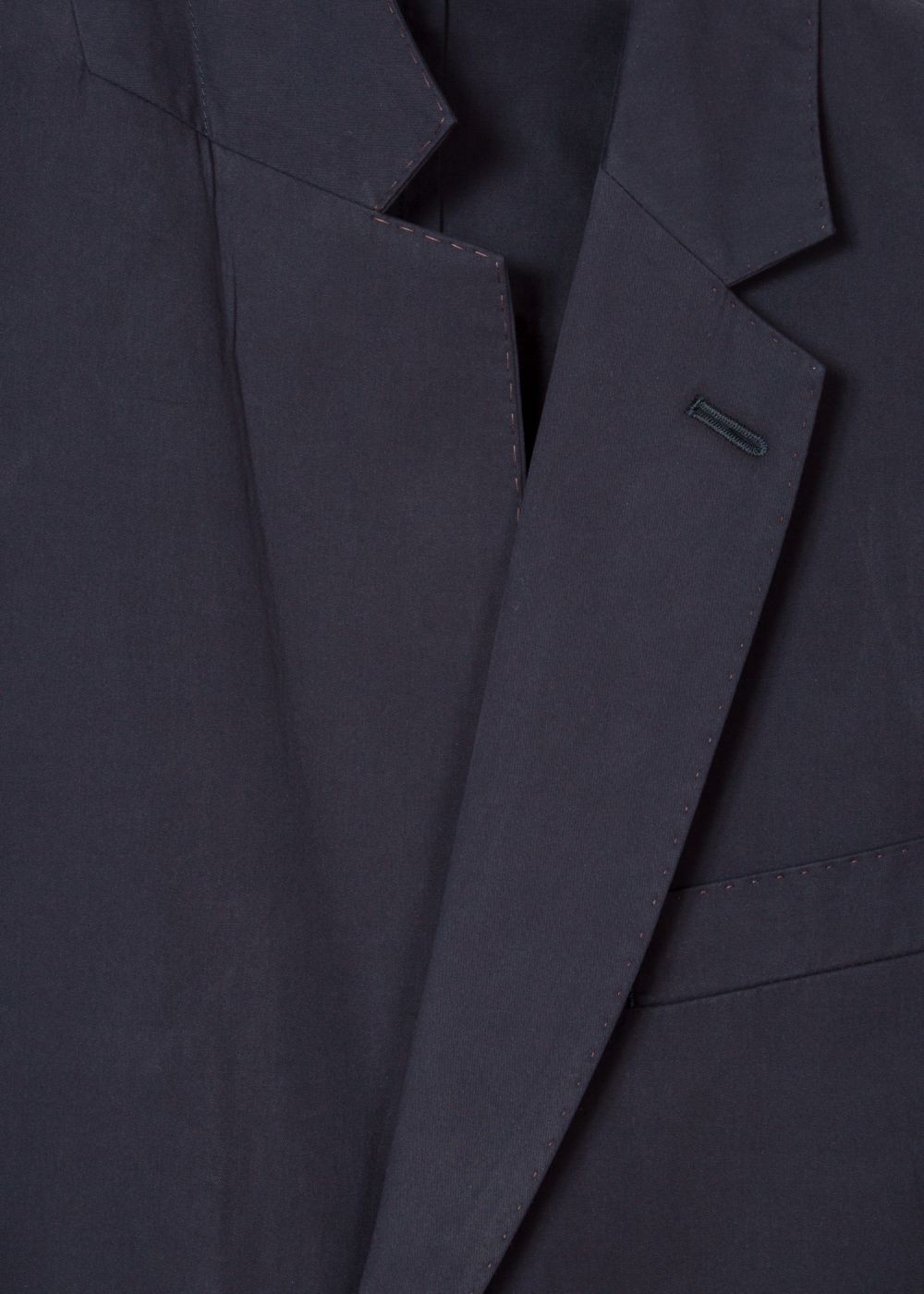 Paul Smith Mens's Tailored-Fit Dark Navy Unlined Cotton Blazer Clothing