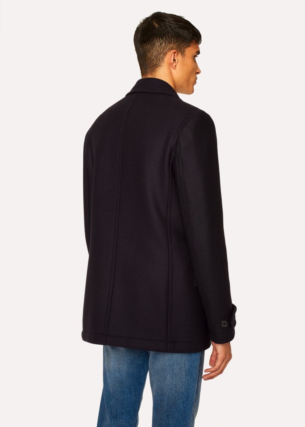 Paul Smith Mens's Dark Navy Wool-Cashmere Pea Jackets