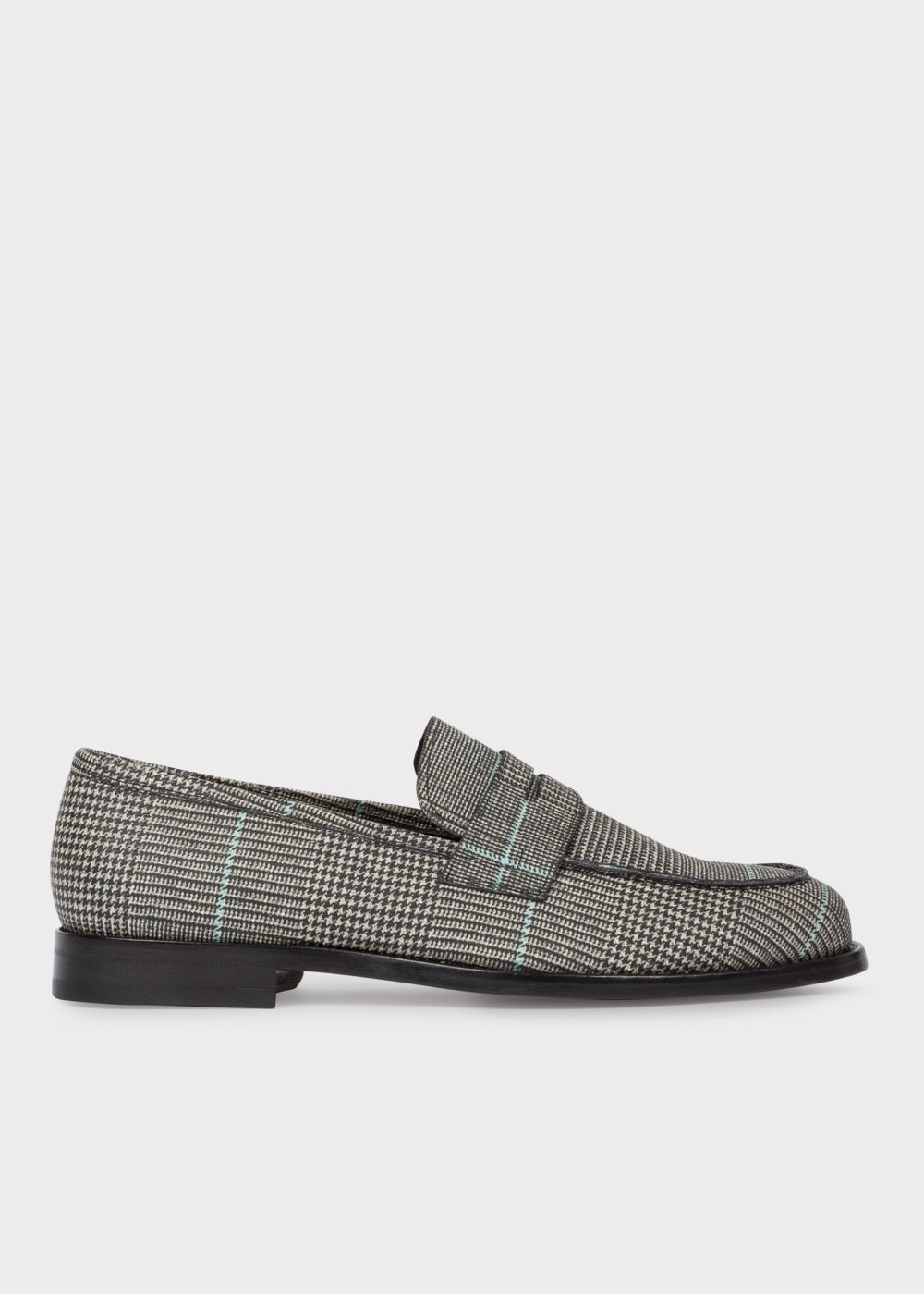 Paul Smith Men's Black And White Check 'wolf' Loafers Shoe