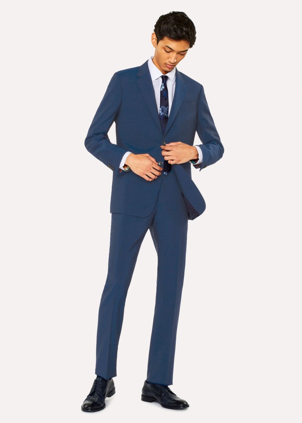 Paul Smith Men's Tailored-Fit Prussian Blue Wool-Mohair Suit