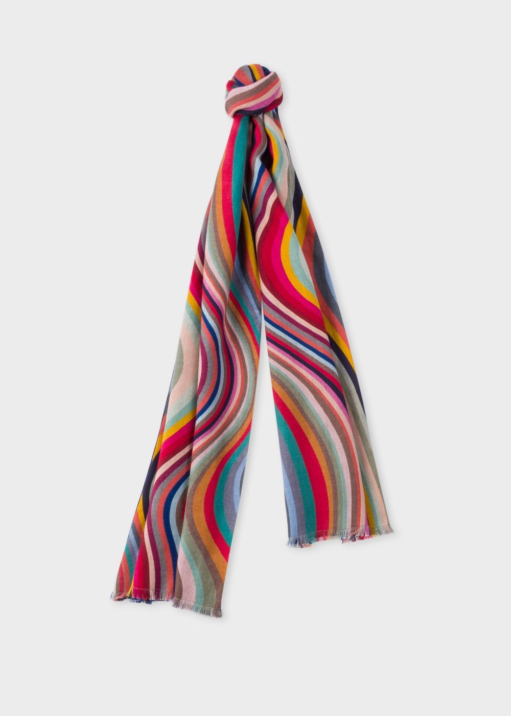 Paul Smith Lady's 'swirl' And Polka Dot Jacquard Double-Face Herringbone Scarf