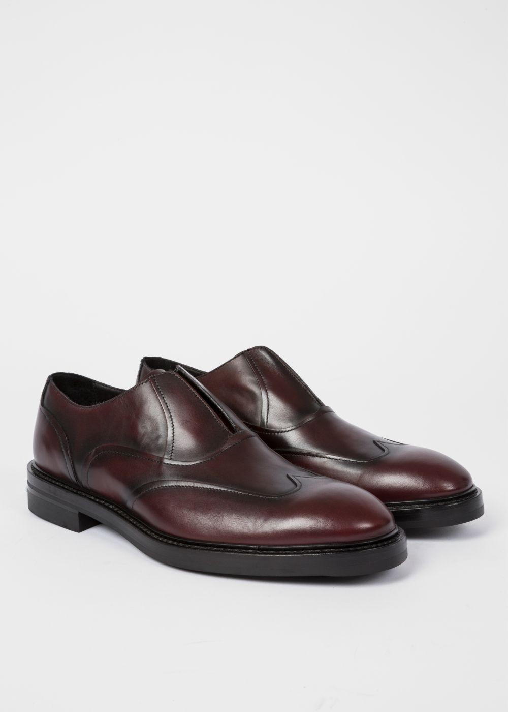 Paul Smith Men's Bordeaux 'hicks' Laceless Leather Brogues Shoe