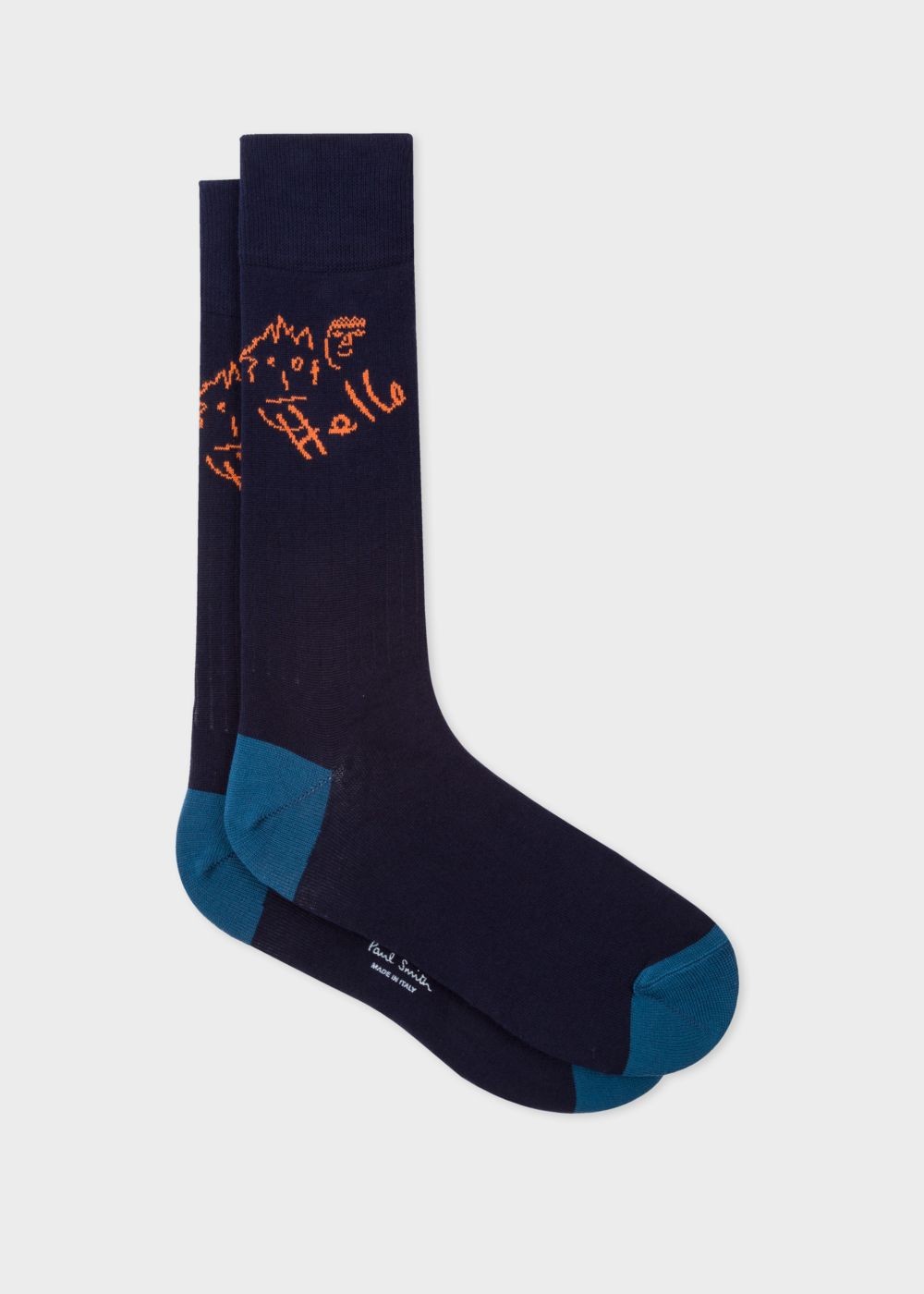 Paul Smith Men's Navy 'paul's Quotes' Ribbed Socks