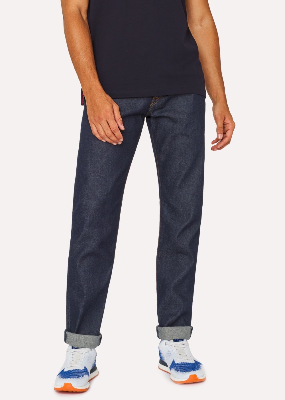 Paul Smith Men's Tapered-Fit .5Oz 'rigid Western Twill' Indigo Denim Jeans