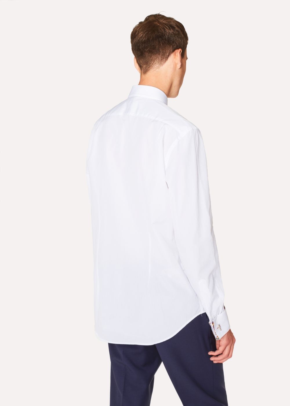 Paul Smith Men's Tailored-Fit White 'signature Stripe' Double Cuff TShirts