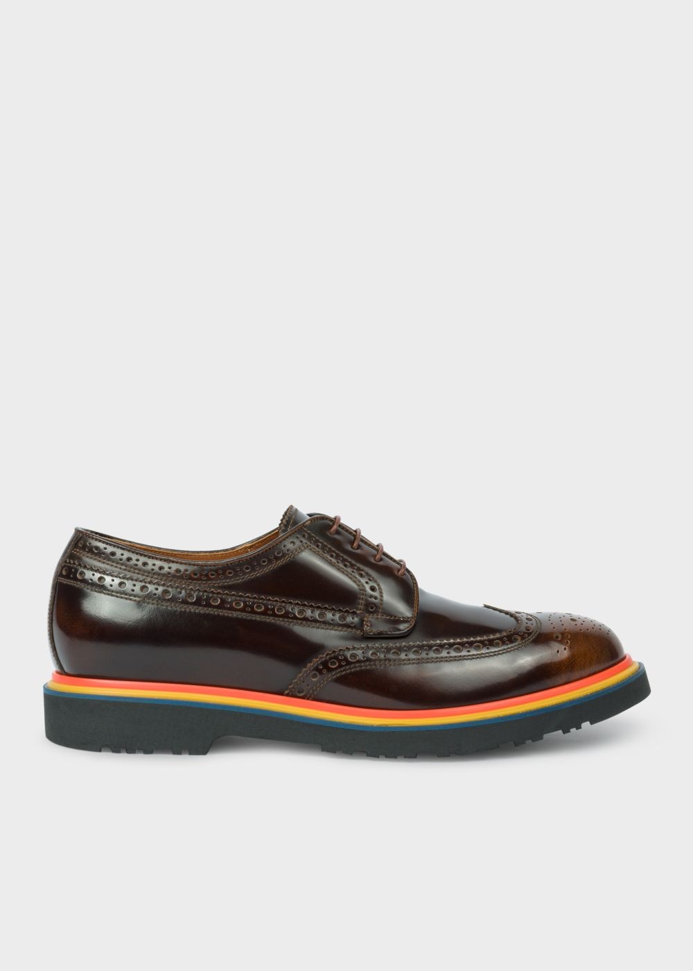 Paul Smith Men's Tan High-Shine Leather 'crispin' Brogues Sneaker