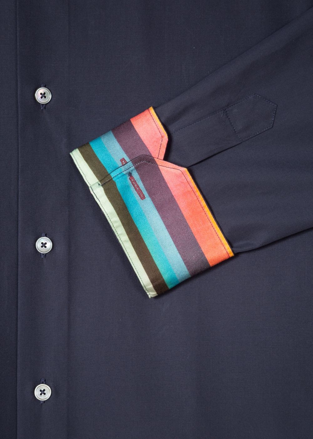 Paul Smith Men's Classic-Fit Dark Navy Cotton 'artist Stripe' Cuff T-Shirt