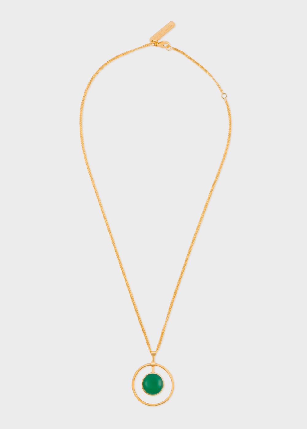 Paul Smith Rachel Entwistle + Paul Smith - Gold Loop Necklace With Green Onyx Stone Accessories Women
