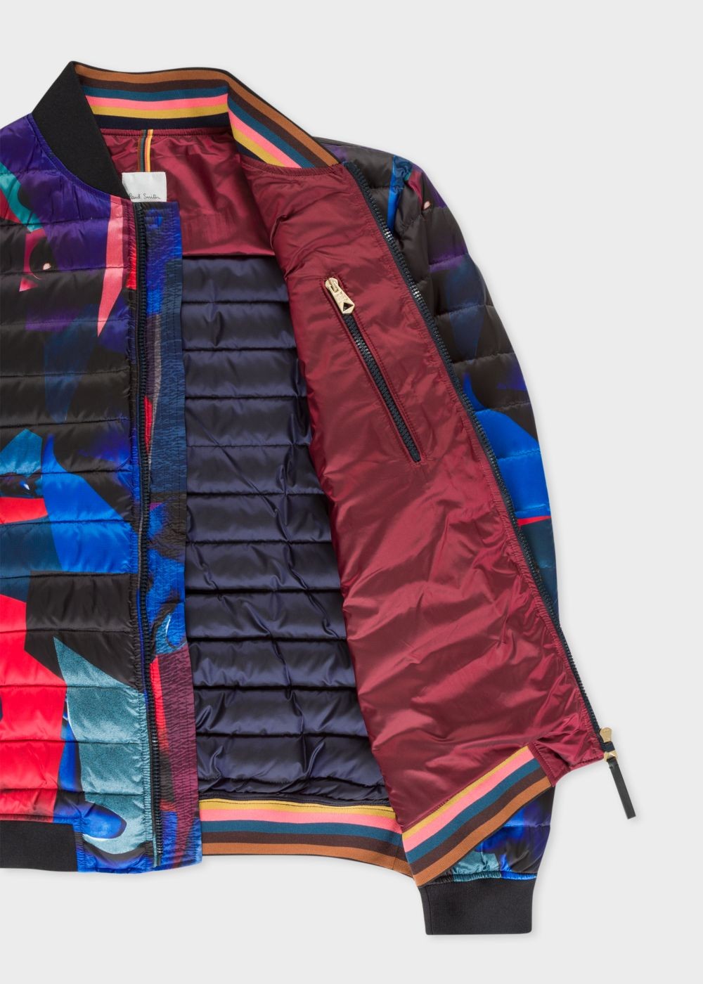 Paul Smith Men's 'rose Collage' Print Down Bomber Jacket