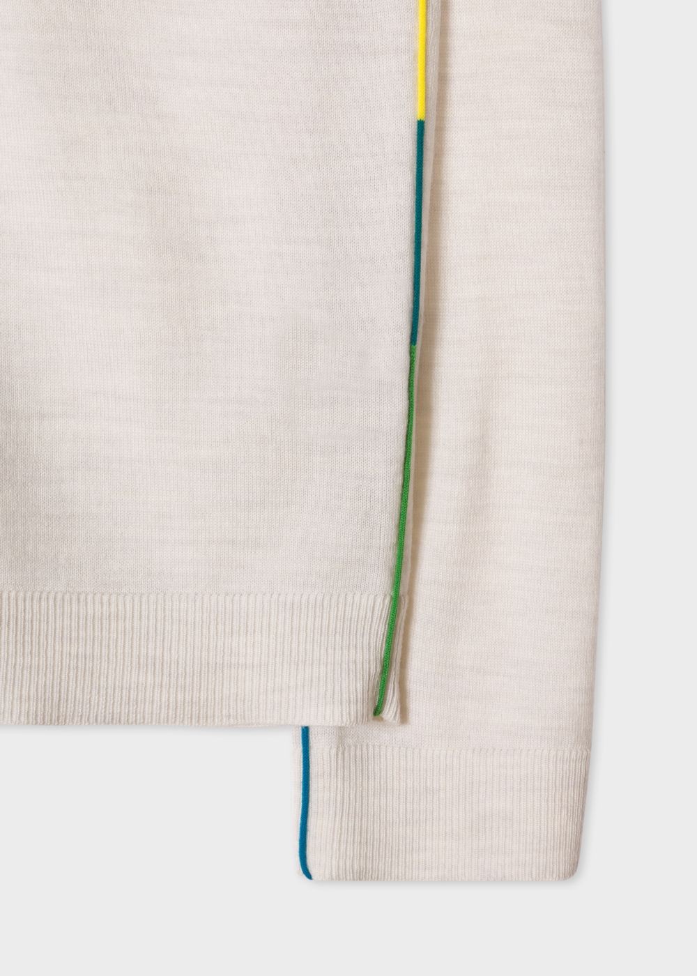 Paul Smith Women's Ivory Wool Sweater With Multi-Coloured Piping