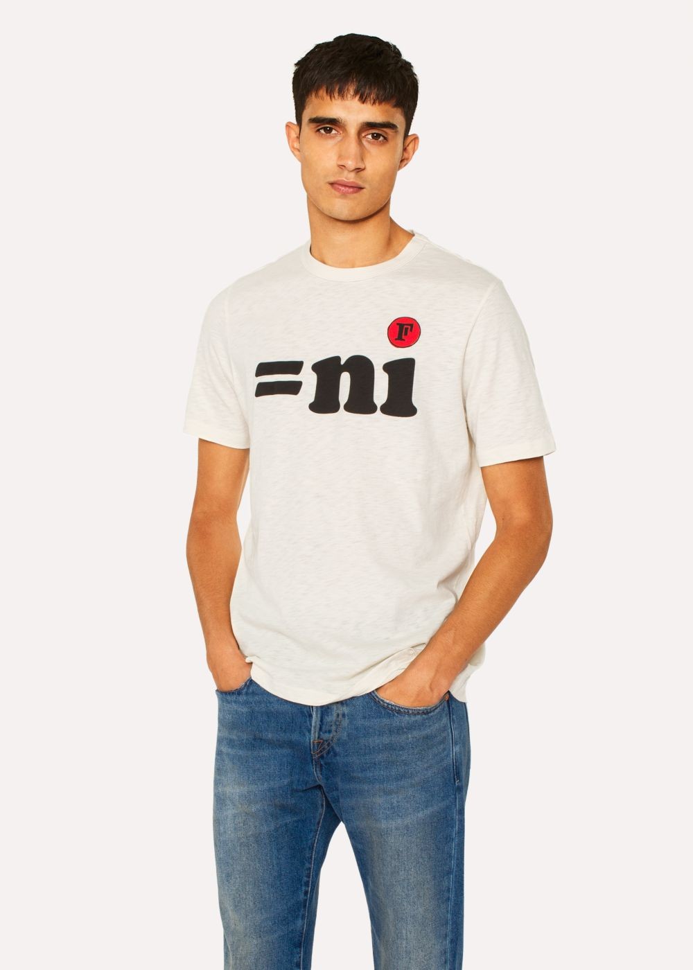 Paul Smith X Fullcount - Men's Ecru 'ni' Print Tshirt