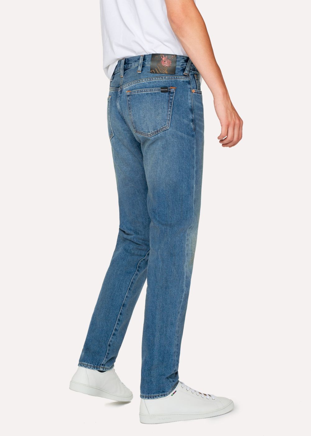 Paul Smith Men's Slim-Standard Antique-Wash .5Oz 'rigid Western Twill' Denim Jeans