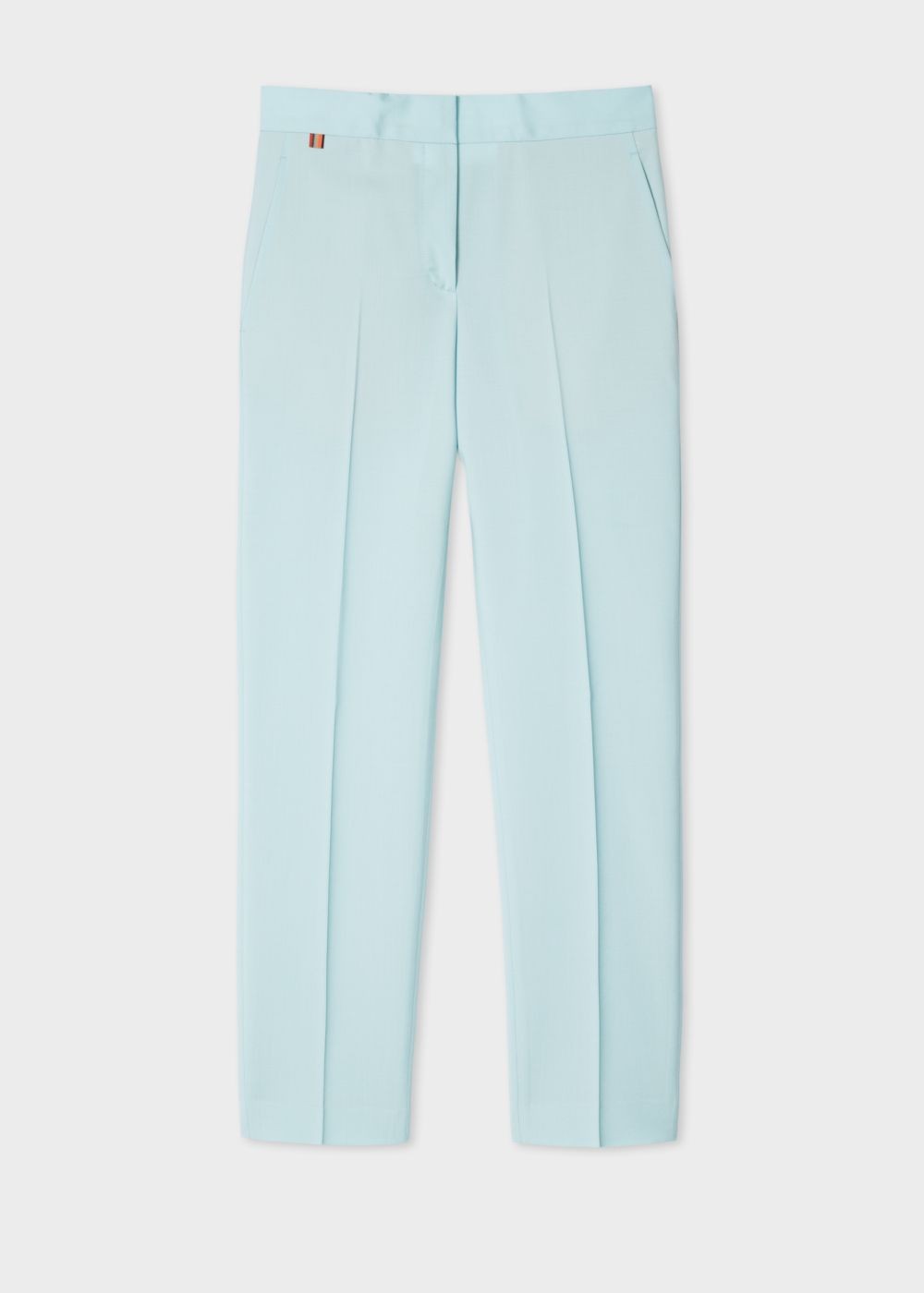 Paul Smith Lady's Classic-Fit Turquoise Wool-Mohair Pants