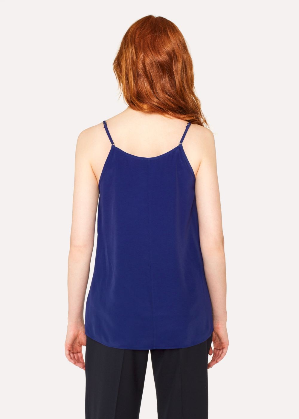 Paul Smith Lady's Blue Silk-Blend Cami Top