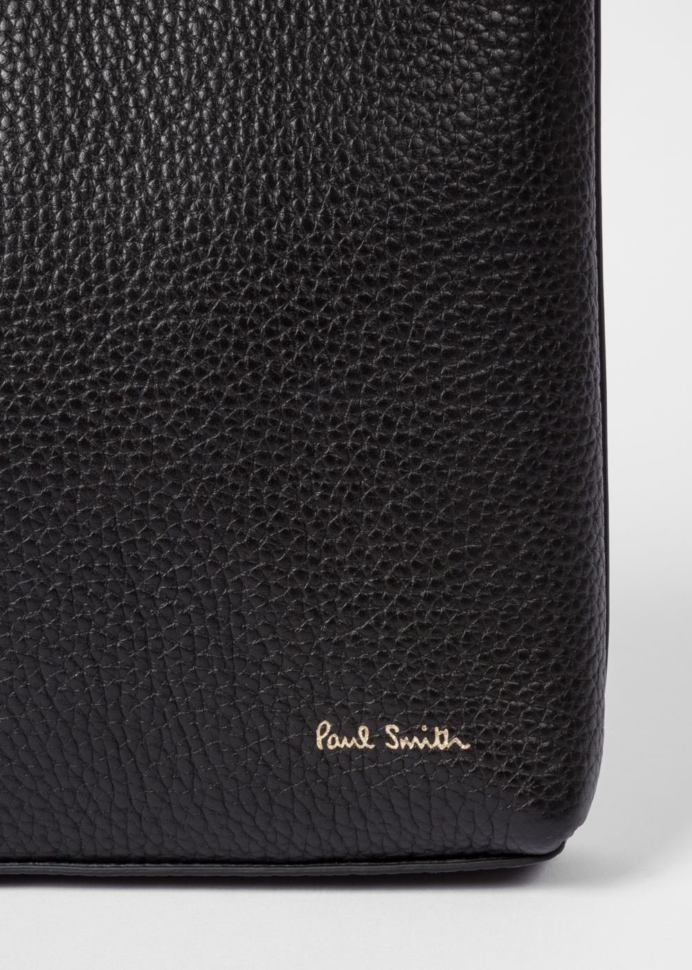 Paul Smith Men's Black Leather Signature Stripe Document Pouch Accessories