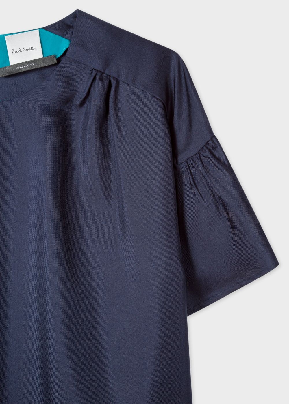 Paul Smith Women's Navy Satin Flute Sleeve Top