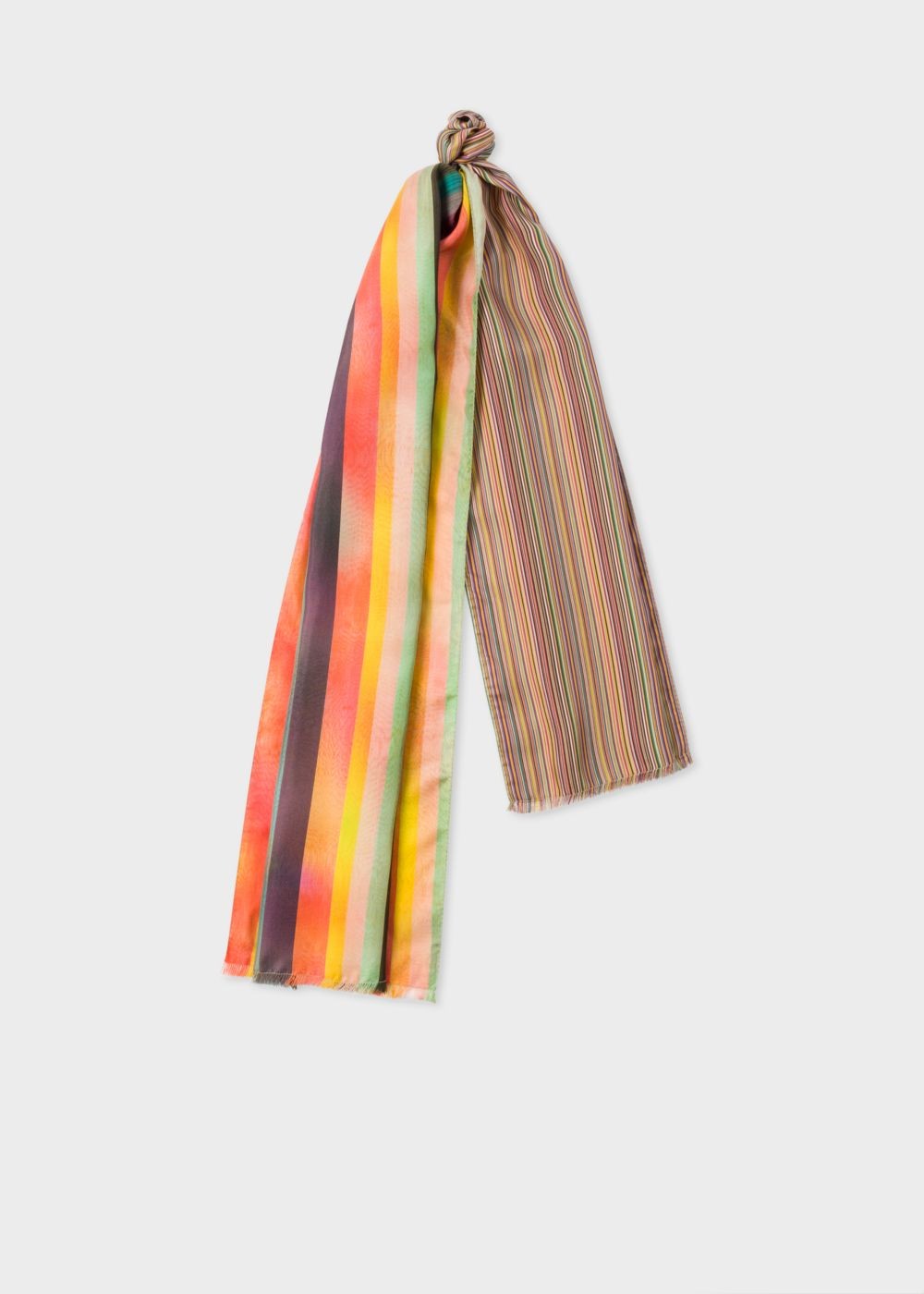 Paul Smith Mens's Mixed-Stripe Silk Scarf
