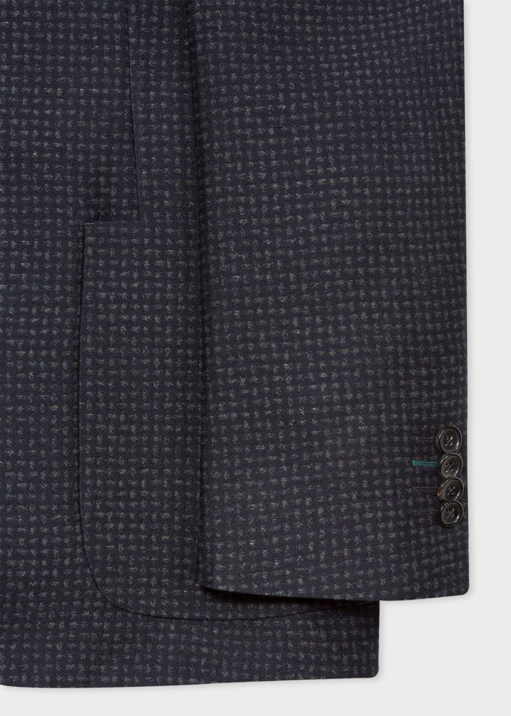 Paul Smith Men's Mid-Fit Dark Navy Textured-Check Wool-Blend Unlined Blazer Clothing