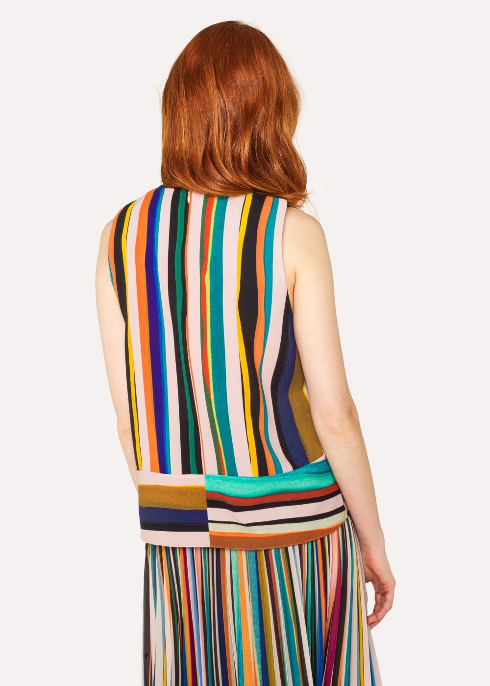 Paul Smith Lady's 'expressive Stripe' Sleeveless Shell Top
