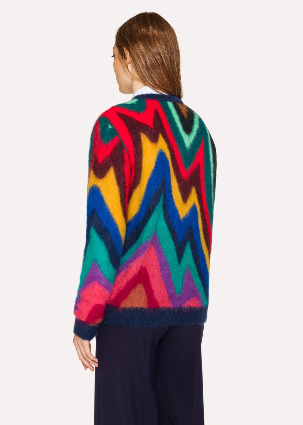 Paul Smith Lady's Mohair-Blend 'dreamer Stripe' Crew Neck Sweater