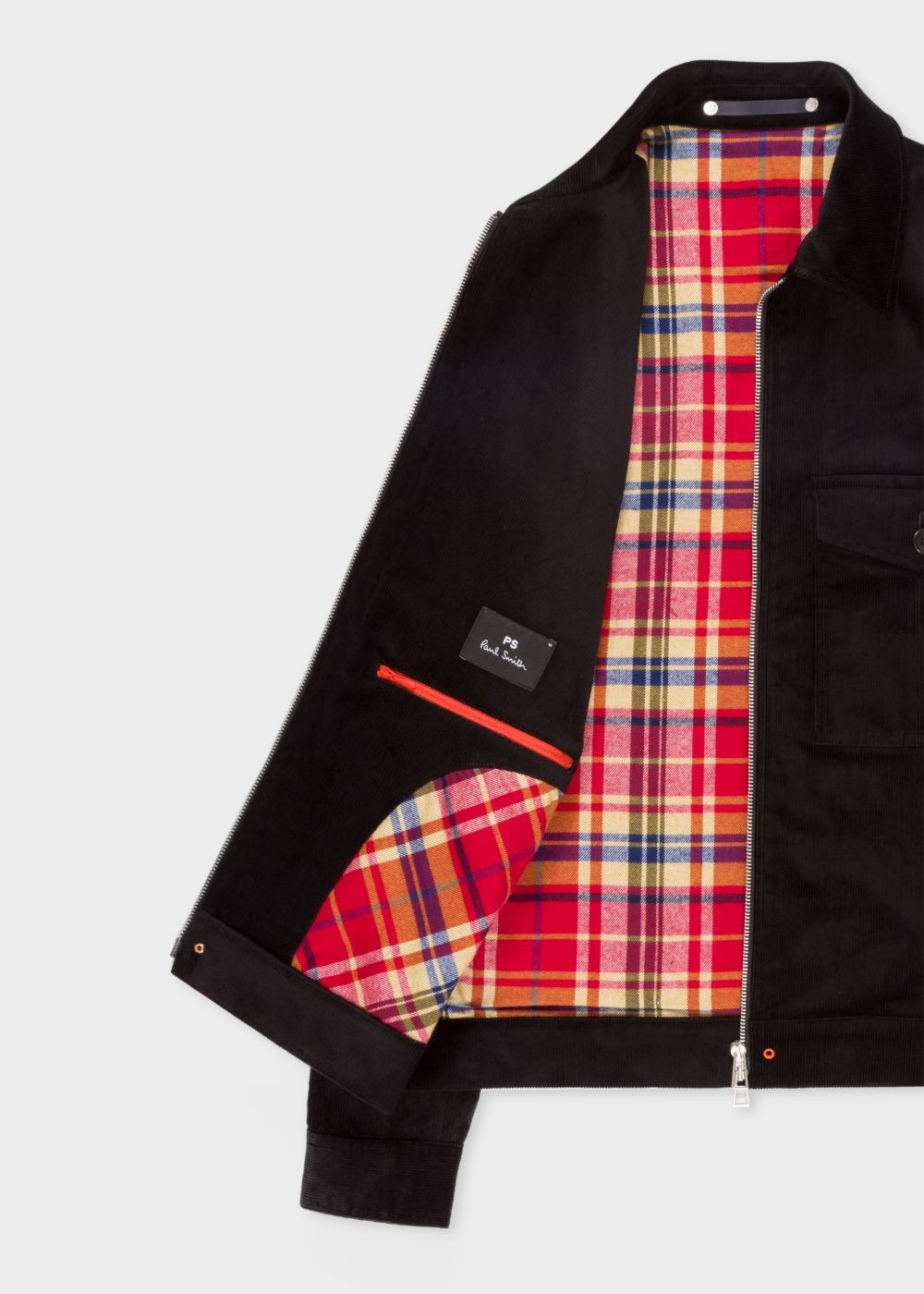 Paul Smith Mens's Black Corduroy Stretch-Cotton Patch-Pocket Coats