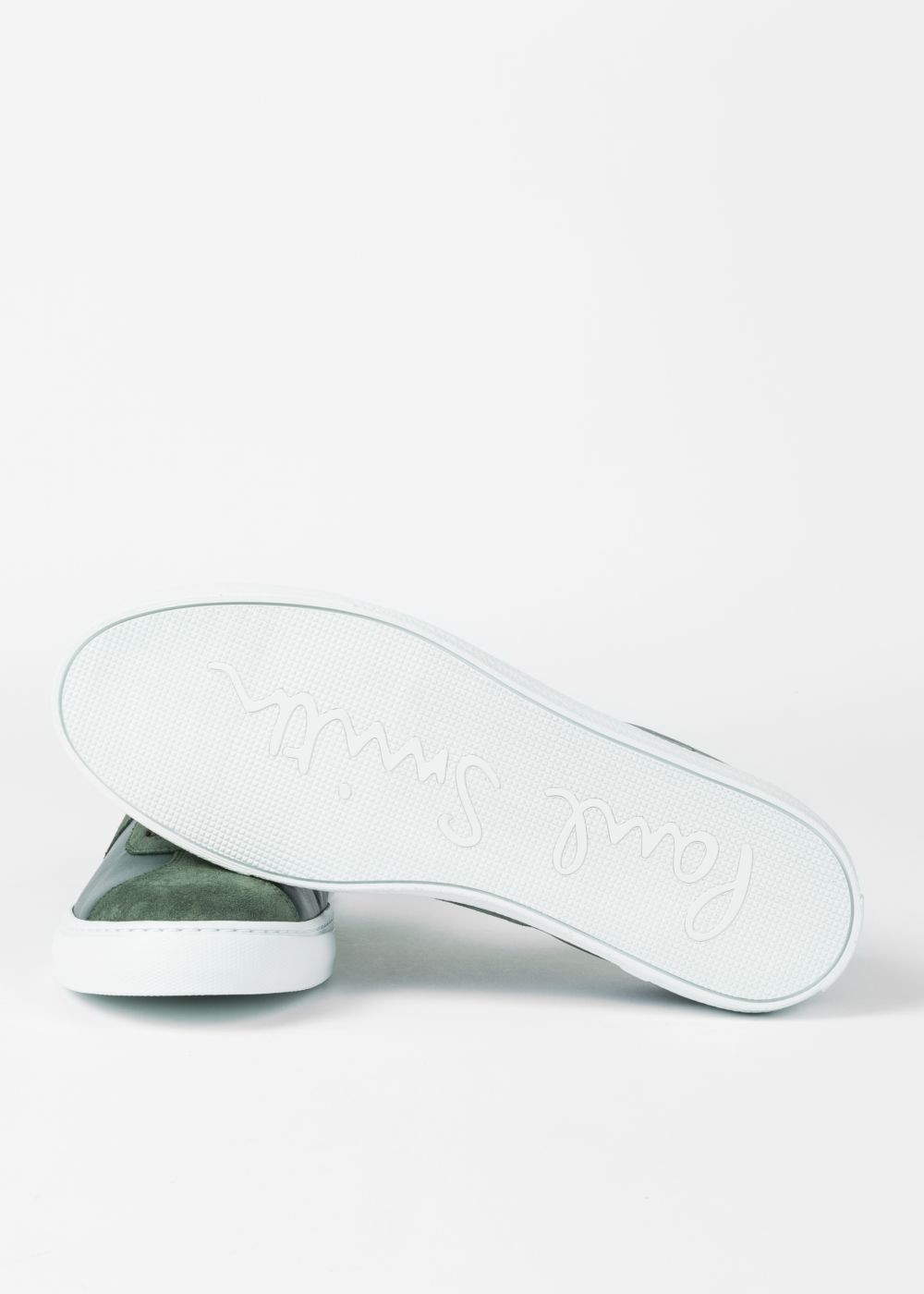 Paul Smith Men's Bottle Green Leather 'levon' Trainers