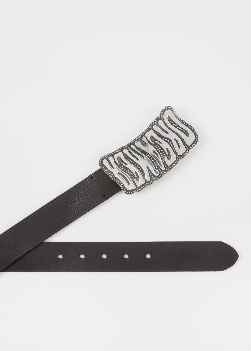 Paul Smith Men's Black Leather Belt With 'dreamer' Buckle