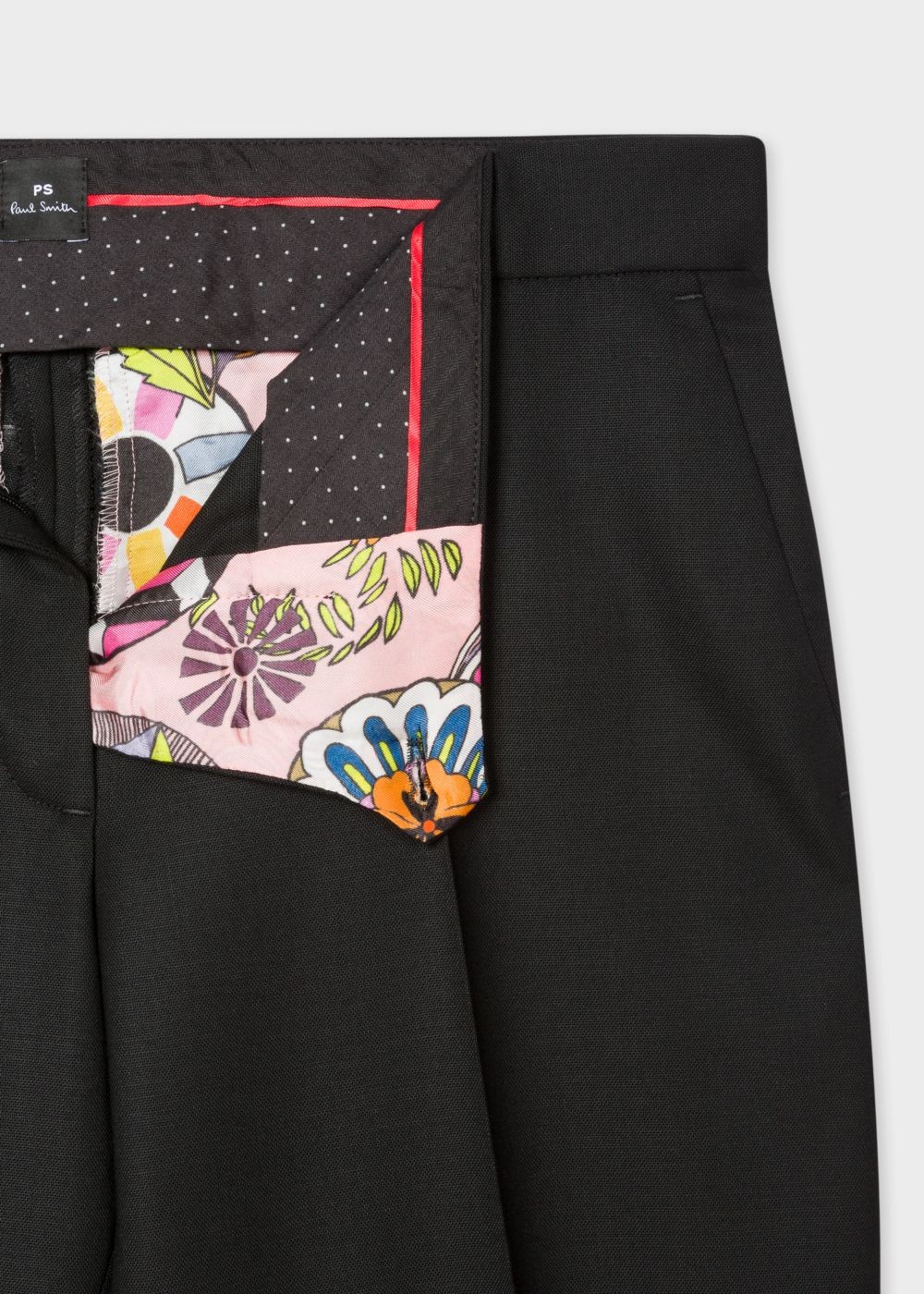 Paul Smith Womens's Slim-Fit Black Wool-Hopsack Pants