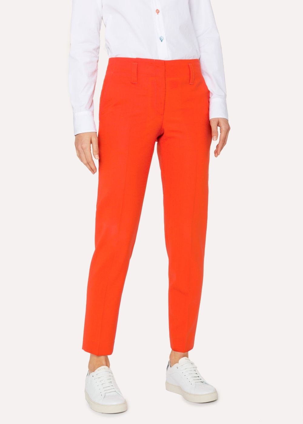 Paul Smith Womens's Classic-Fit Poppy Red Wool Pants