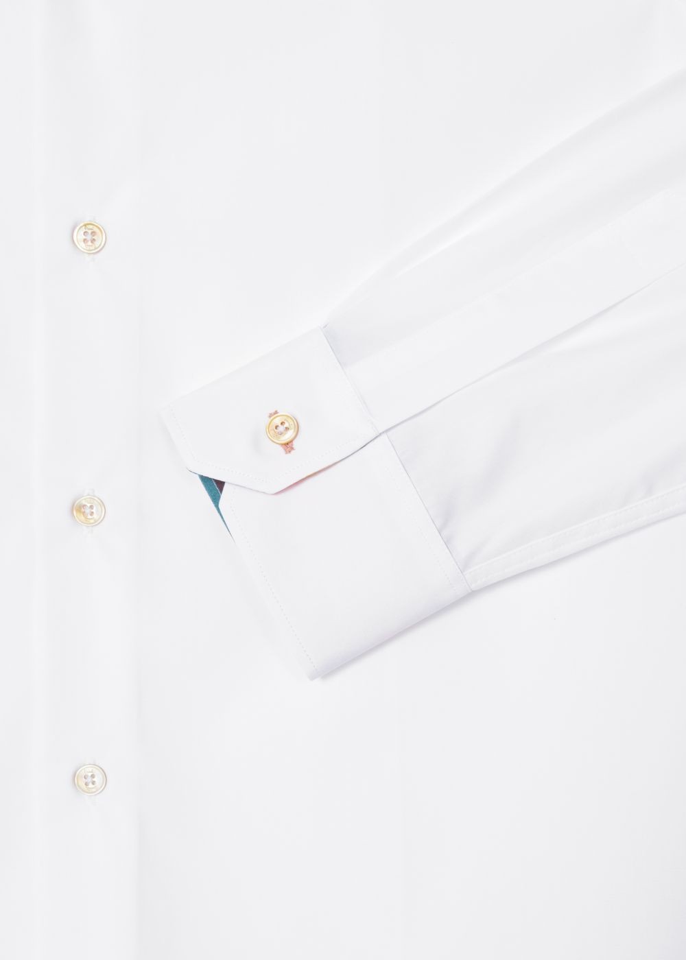 Paul Smith Mens's Tailored-Fit White Cotton 'artist Stripe' Cuff Shirt
