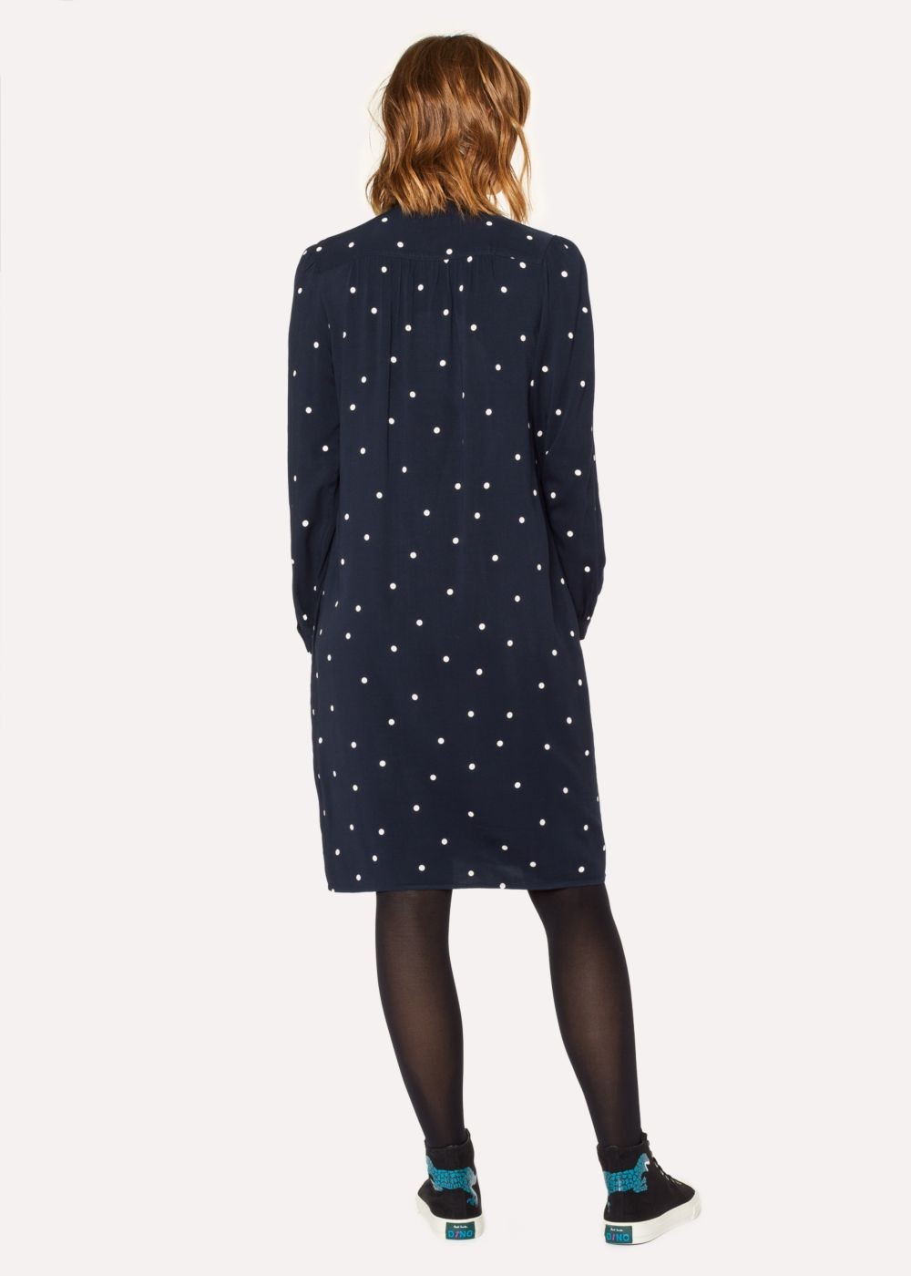 Paul Smith Women's Navy Polka Dot Henley Tshirt Dress