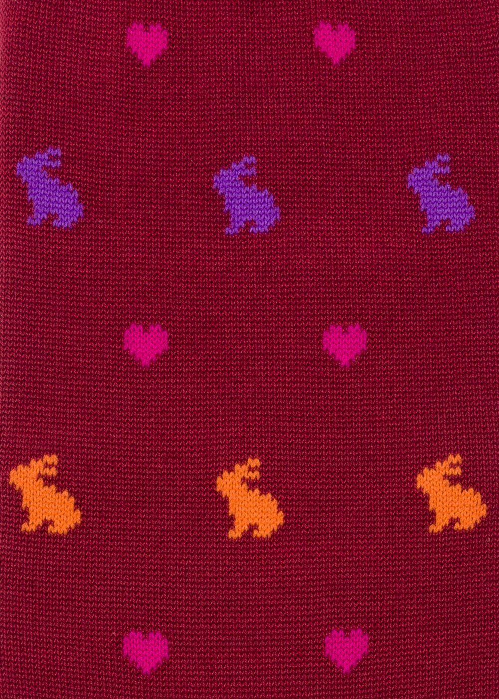 Paul Smith Men's Burgundy Rabbit And Heart Motif Socks
