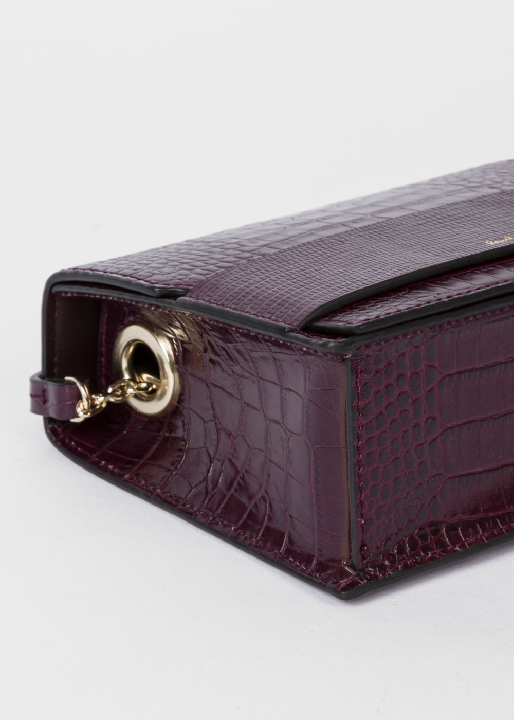 Paul Smith Women's Burgundy Mock-Croc Cross-Body HandBag