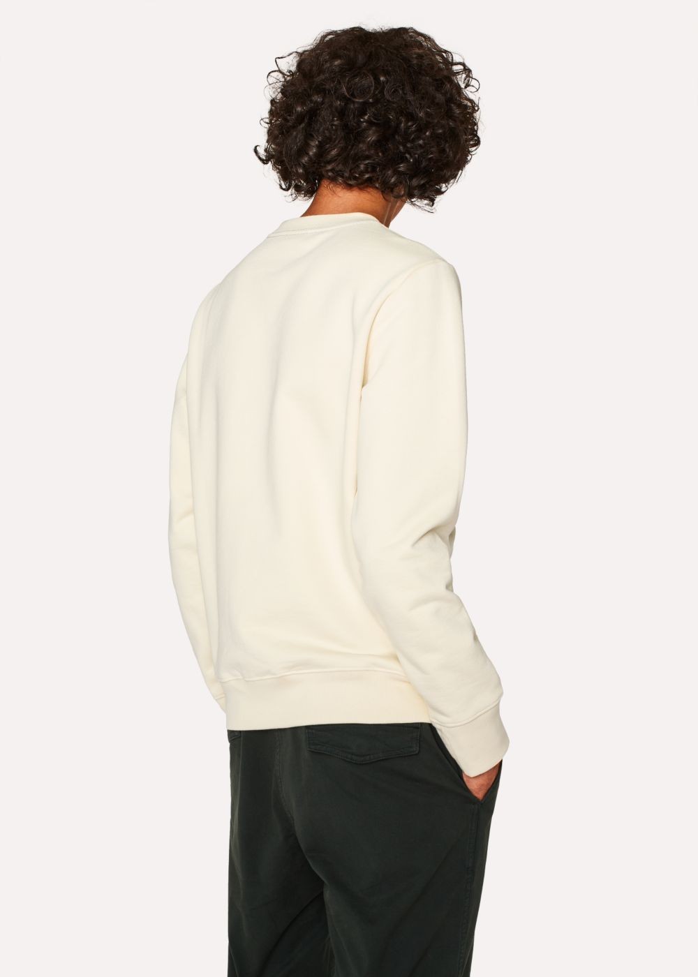 Paul Smith Men's Cream Organic-Cotton Zebra Logo Sweatshirt