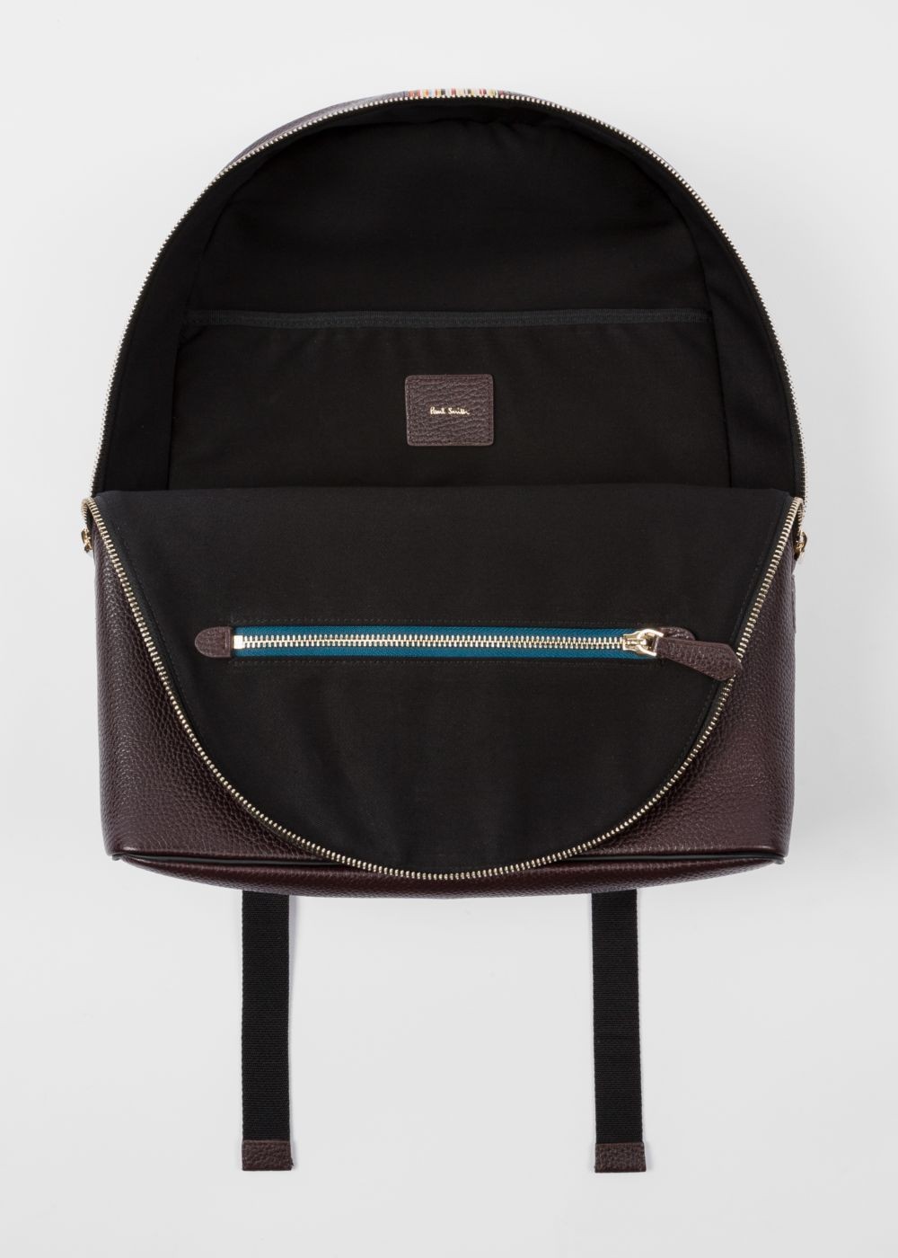 Paul Smith Men's Dark Burgundy Leather Signature Stripe Backpack