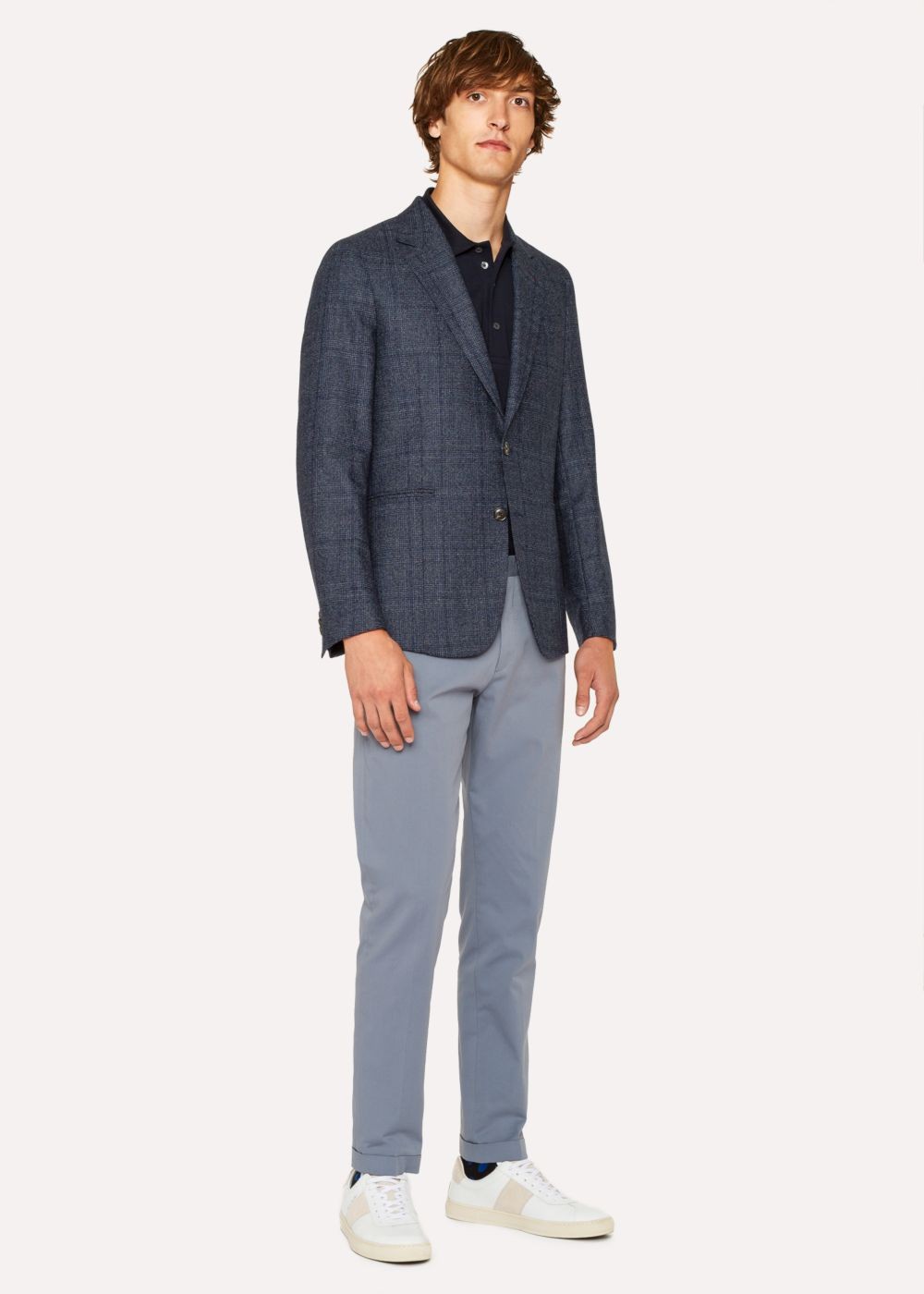 Paul Smith Men's Tailored-Fit Loro Piana Navy Dream Tweed Blazer Clothing