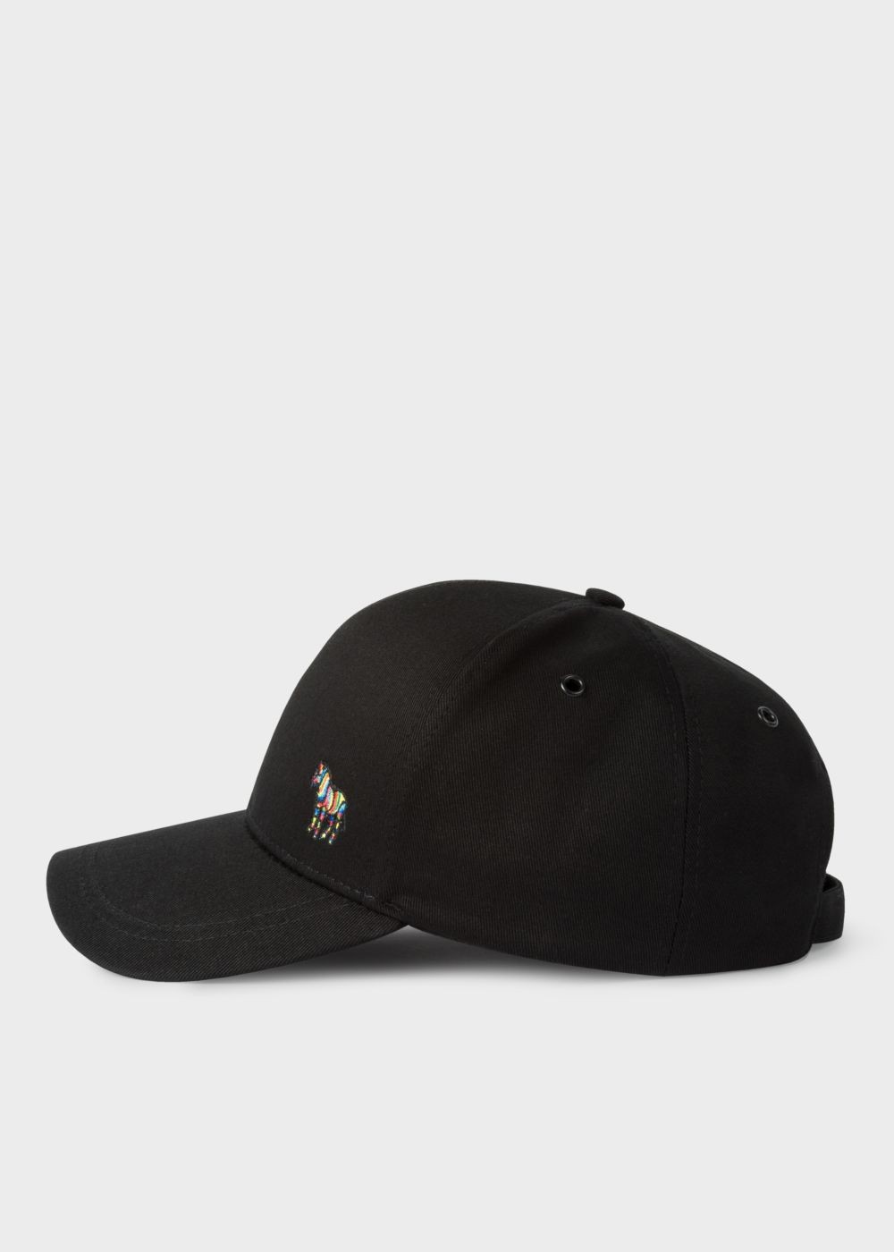Paul Smith Mens's Black Cotton Zebra Logo Baseball Cap