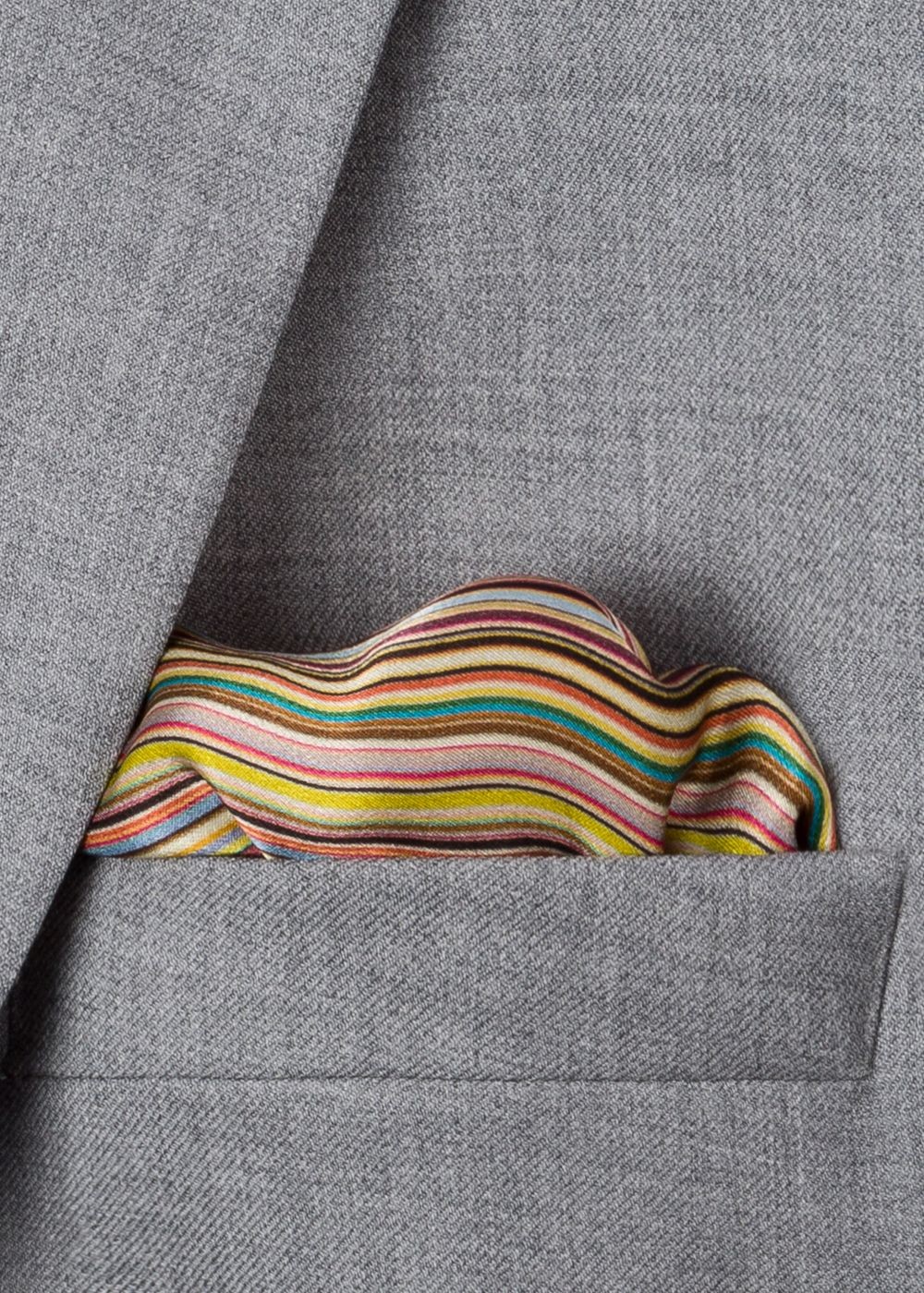 Paul Smith Mens's Signature Stripe Silk Pocket Square Accessories