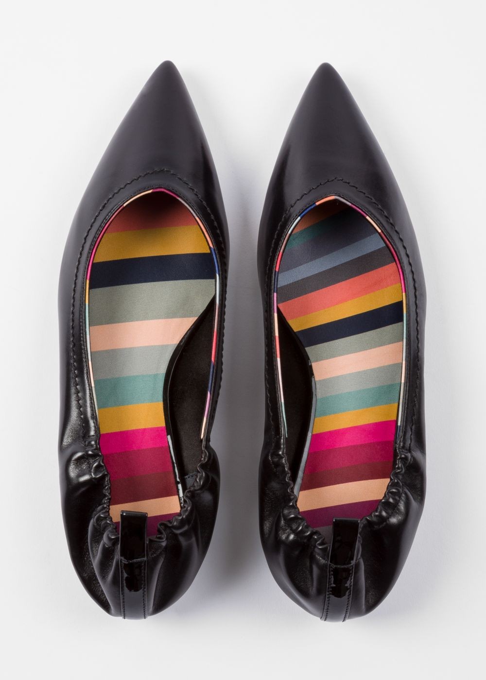 Paul Smith Women's Black 'lima' Leather Pumps With 'swirl' Details Trainers