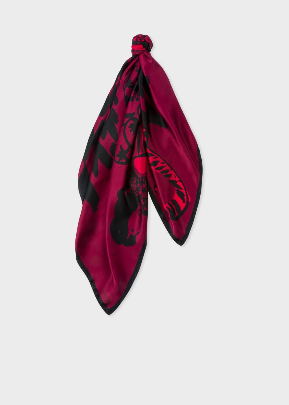 Paul Smith Women's Burgundy 'villa Leopard' Print Silk Square Scarf
