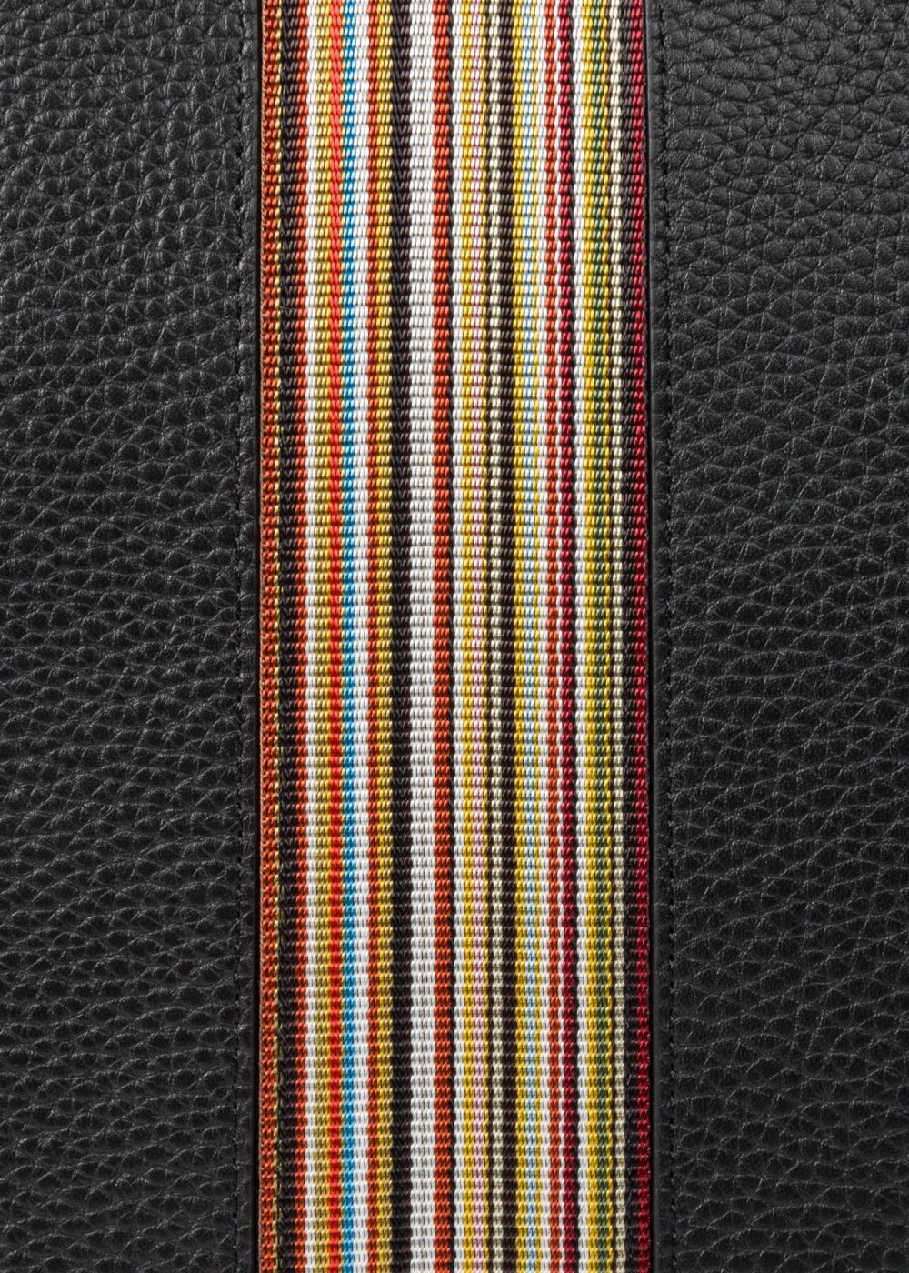 Paul Smith Mens's Black Signature Stripe Leather Business Folio Accessories