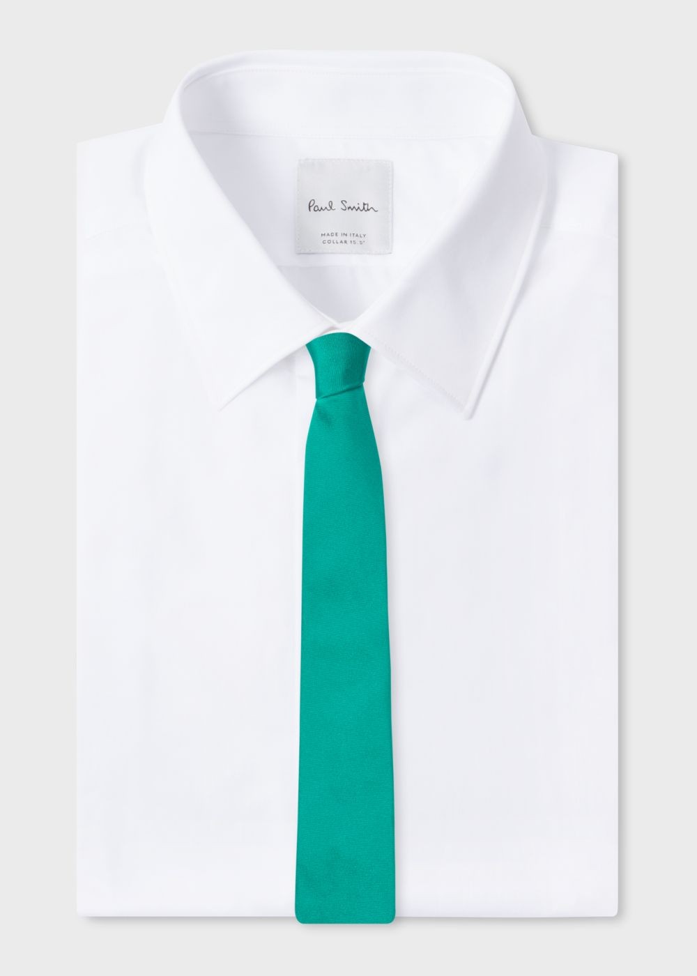 Paul Smith Men's Teal Narrow Silk Tie With 'artist Stripe' Detail