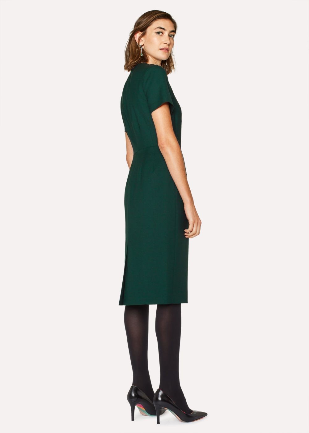 Paul Smith Women's Dark Green Wool-Twill 'a Dress To Travel In'