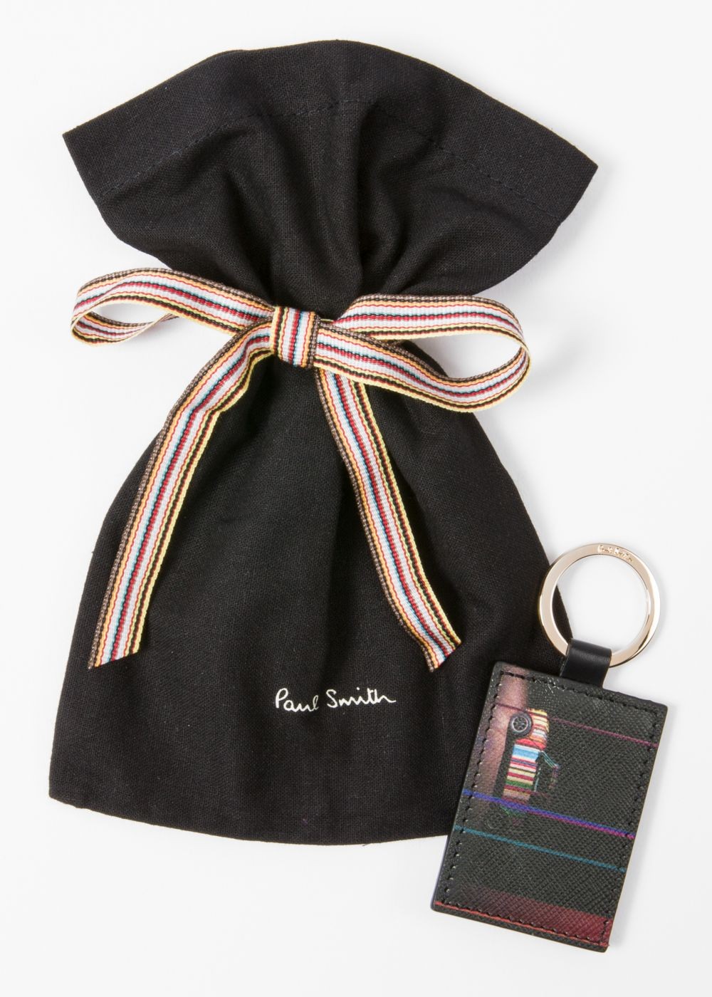 Paul Smith Black Leather 'mini' Keyring Accessories Men