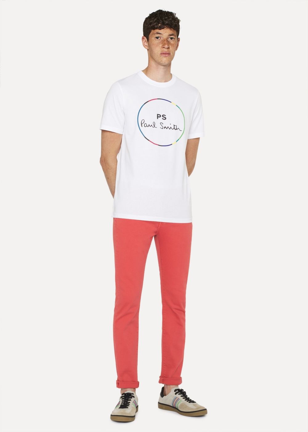 Paul Smith Mens's Slim-Fit Coral Garment-Dye Jeans
