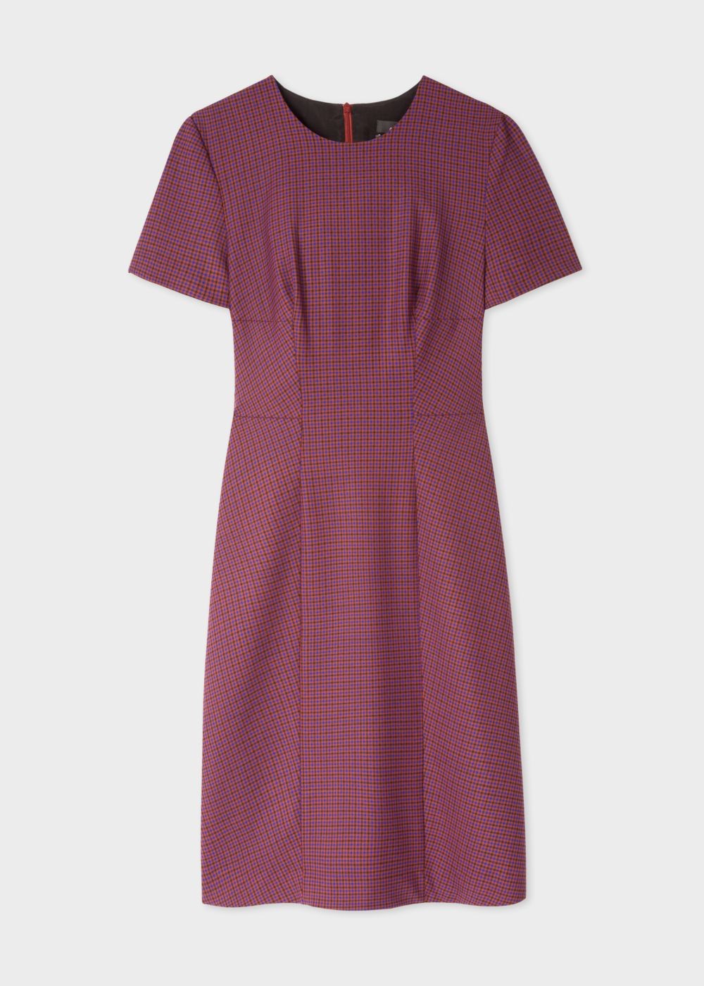 Paul Smith Women's Maroon Check Wool-Stretch Shift Dress