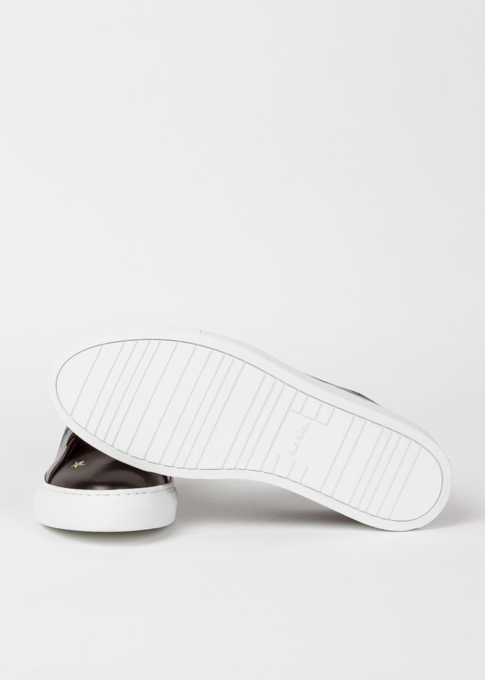 Paul Smith Men's Black Leather 'dreamer' Embroidered 'basso' Trainers