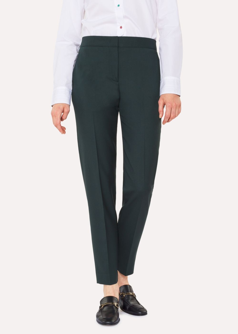 Paul Smith A Suit To Travel In - Womens's Classic-Fit Dark Green Wool Pants